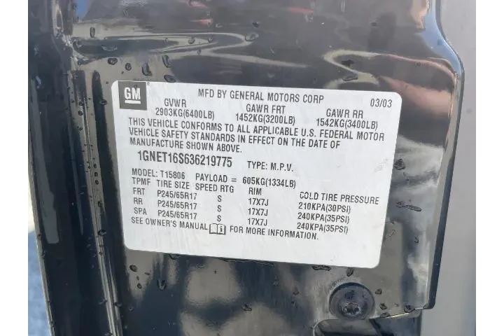 $4981 : Chevrolet TrailBlazer 2003 E image 5