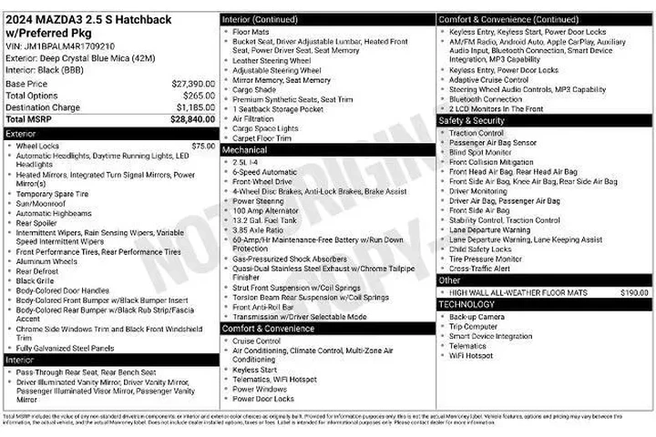 $22995 : Mazda Mazda3 Hatchback 2024 image 2