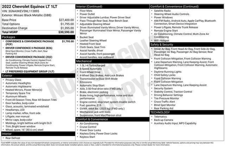 $20995 : Chevrolet Equinox 2022 LT 4d image 9