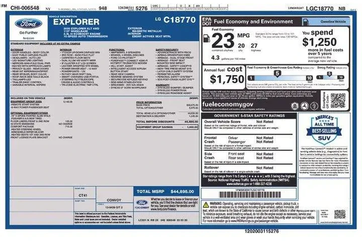 $21495 : Ford Explorer 2020 AWD XLT 4 image 9