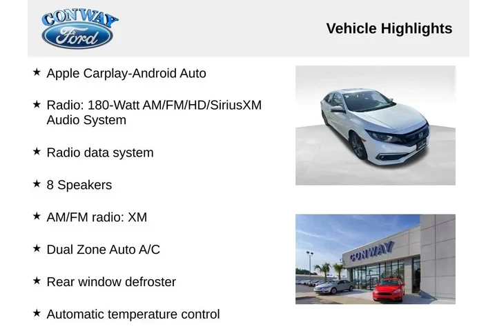 $21795 : Honda Civic 2019 EX 4dr Seda image 7