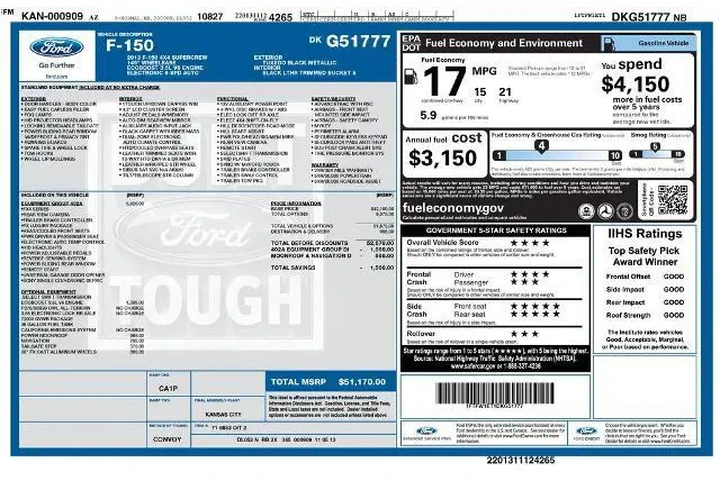 $13040 : Ford F-150 2013 4x4 King Ran image 6