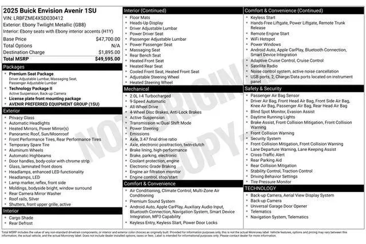 $37984 : Buick Envision 2025 AWD Aven image 6