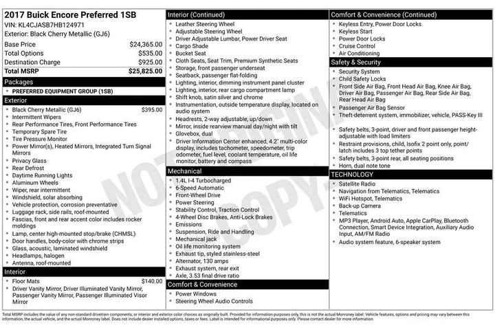 $13536 : Buick Encore 2017 Preferred image 4