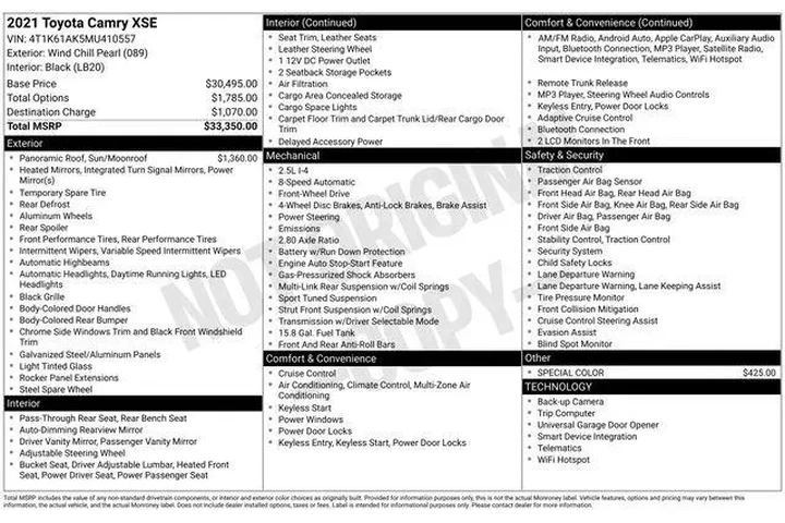 $25995 : Toyota Camry 2021 XSE 4dr Se image 7