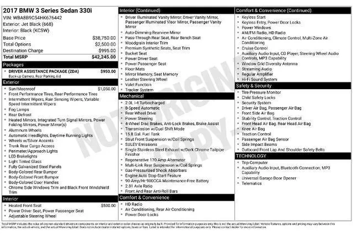 $16251 : BMW 3 Series 2017 330i 4dr S image 2