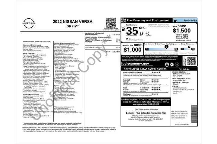$16987 : Nissan Versa 2022 SR 4dr Sed image 4