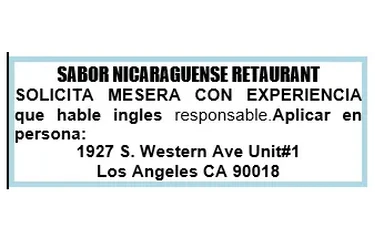SOLICITO MESERA 📍 en Los Angeles