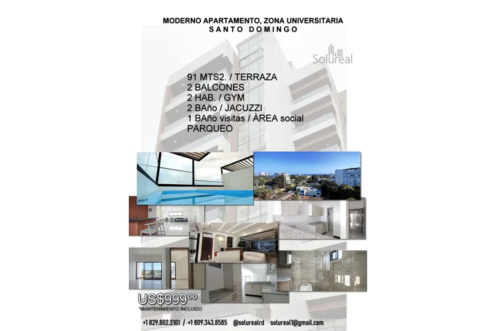 $999 : *Gran apartamento 2 habitacion image 3