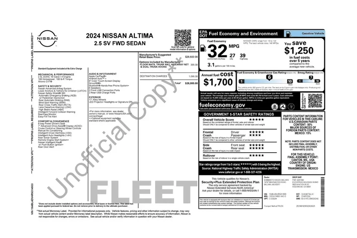 $15306 : Nissan Altima 2024 2.5 SV 4d image 2