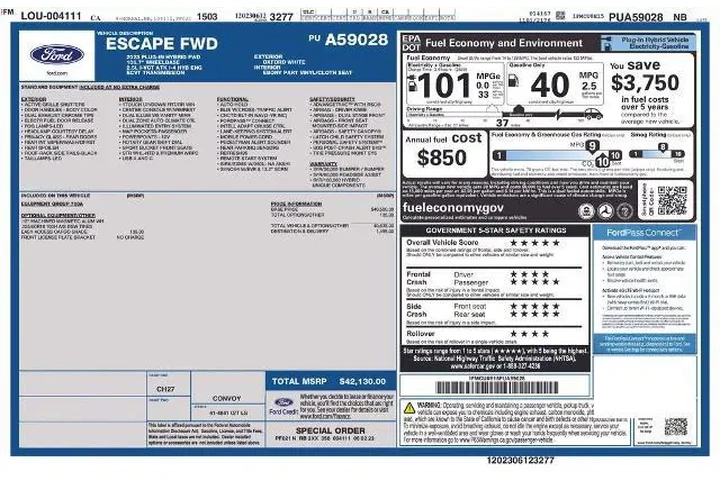 $27000 : Ford Escape Plug-In Hybrid 2 image 3