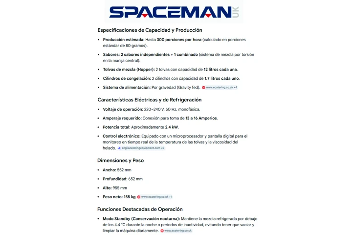 $3800 : MAQUINA DE HELADOS SPACEMAN image 2