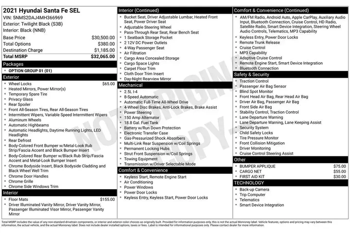 $19558 : Hyundai SANTA FE 2021 AWD SE image 2