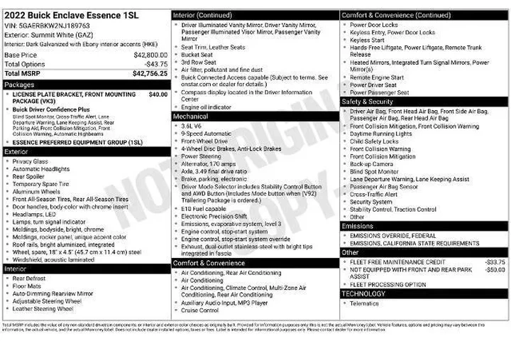 $26500 : Buick Enclave 2022 Essence 4 image 3