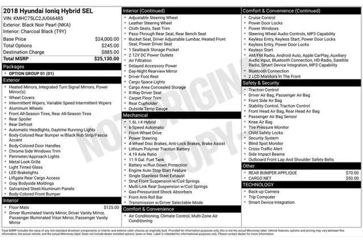 $14495 : Hyundai IONIQ Hybrid 2018 SE image 5