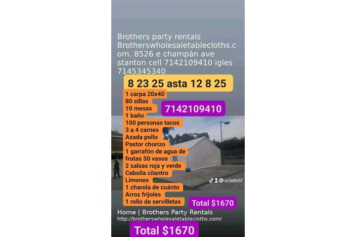 Brothers party rentals venta image 10