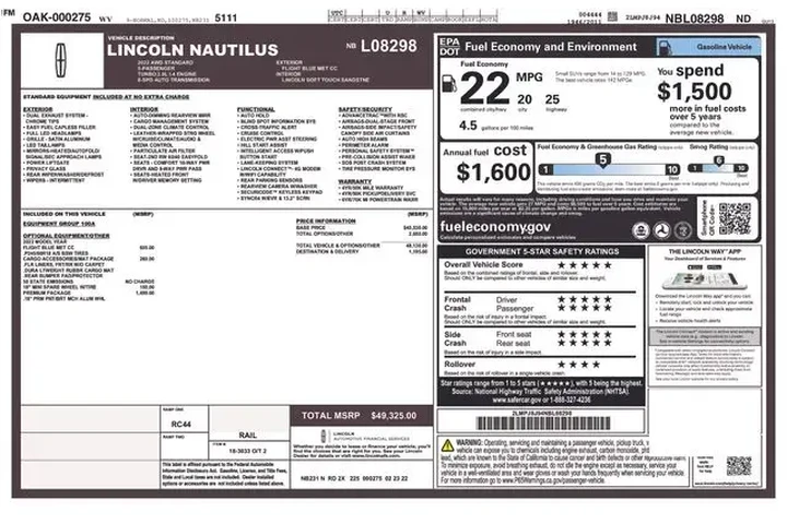 $27970 : Lincoln Nautilus 2022 AWD St image 2