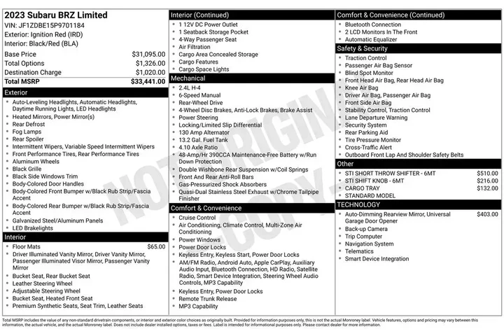 $26600 : Subaru BRZ 2023 Limited 2dr image 3