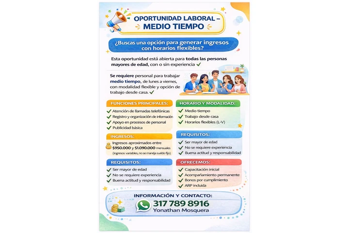 Medio tiempo, trabajo online image 1