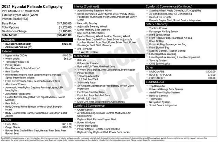 $32981 : Hyundai PALISADE 2021 AWD Ca image 9