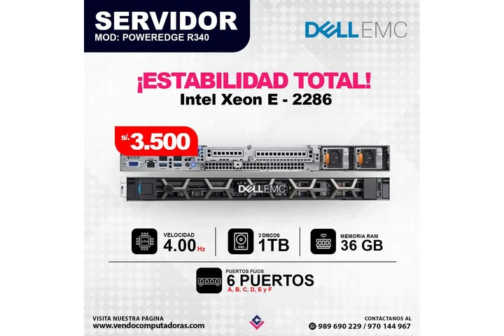 $3500 : Servidor DELLEMC PowerEdgeR340 image 3