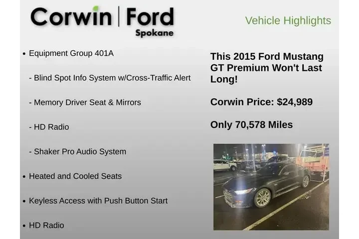 $24989 : Ford Mustang 2015 GT Premium image 6