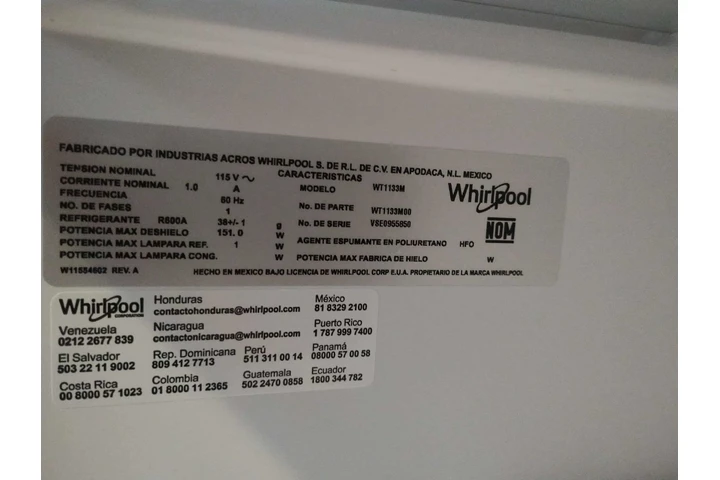 $7500 : Refrigerador Whirlpool 11 ft³ image 4