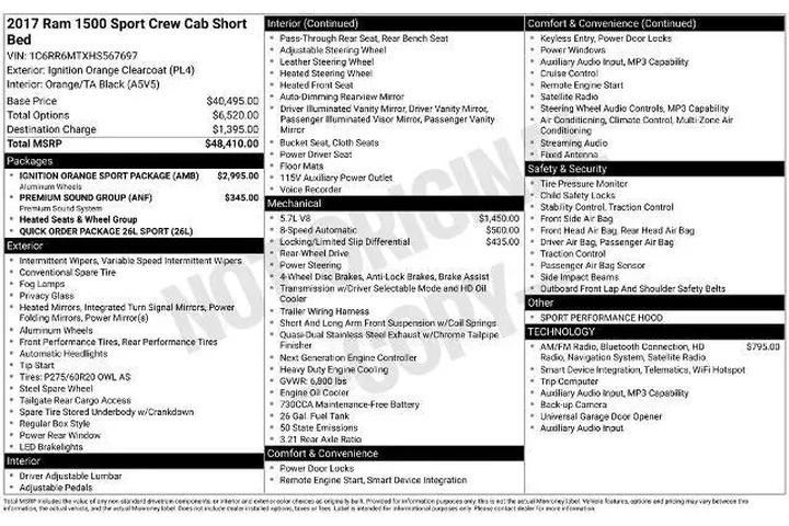 $18542 : Ram 1500 2017 4x2 Sport 4dr image 6