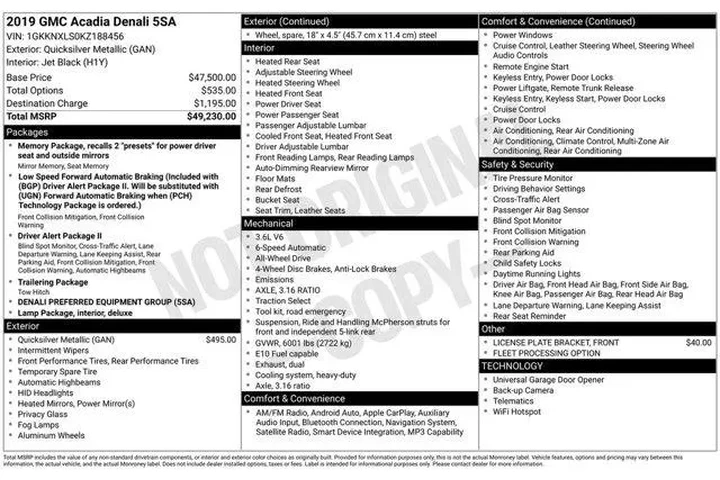 $20989 : GMC Acadia 2019 4x4 Denali 4 image 9