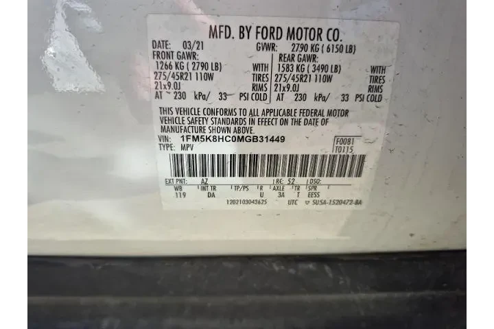 $27591 : Ford Explorer 2021 AWD Plati image 6