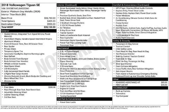 $12000 : Volkswagen Tiguan 2018 2.0T image 3
