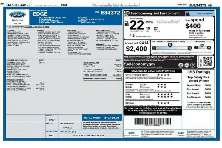 $6724 : Ford Edge 2013 Limited 4dr C image 2