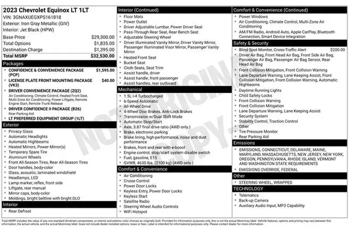 $19990 : Chevrolet Equinox 2023 4x4 L image 3