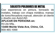 SOLICITO PULIDORES DE METAL 📍 en Los Angeles