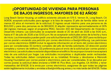 ¡ADULTOS MAYORES DE 62+ AÑOS! en Los Angeles