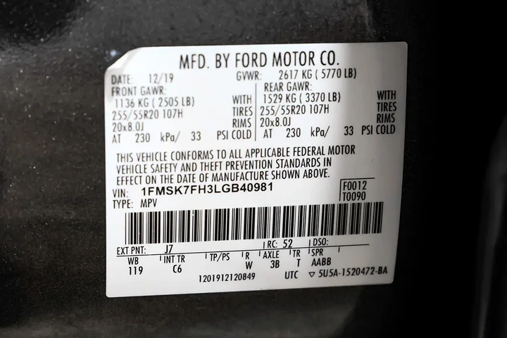 $19990 : 2020 Explorer Limited image 1