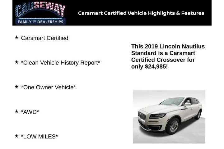 $24985 : Lincoln Nautilus 2019 AWD 4d image 2