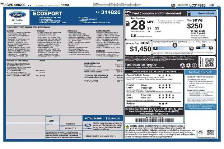 $13991 : Ford EcoSport 2020 SE 4dr Cr image 5