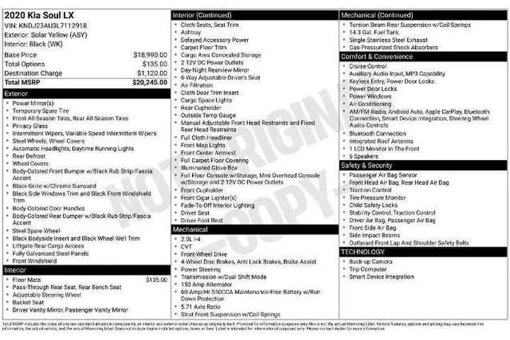 $14467 : Kia Soul 2020 S 4dr Crossove image 2