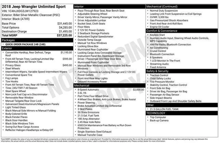 $18995 : Jeep Wrangler Unlimited 2018 image 2