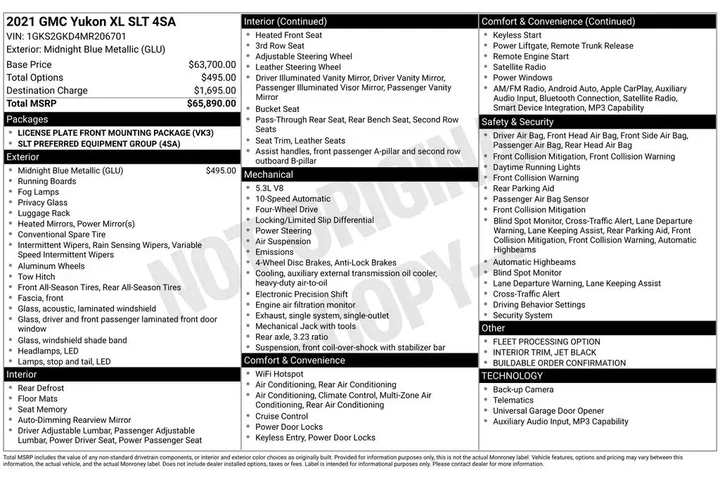 $34268 : GMC Yukon XL 2021 4x4 SLT 4d image 4