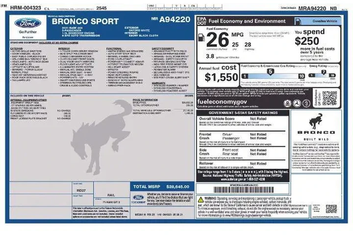 $21229 : Ford Bronco Sport 2021 AWD B image 3