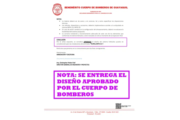 PLANO Y MEMORIA PARA BOMBEROS image 1
