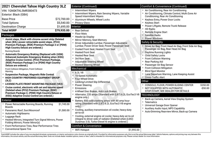 $37499 : Chevrolet Tahoe 2021 4x4 Hig image 5