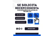 SE SOLICITA RECEPCIONISTA en Orange County
