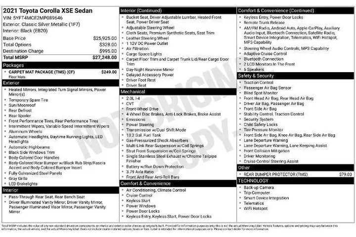 $20400 : Toyota Corolla 2021 XSE Apex image 2