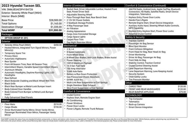 $21901 : Hyundai TUCSON 2023 SEL 4dr image 2