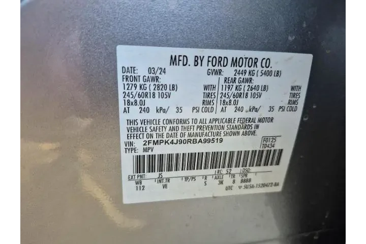 $26291 : Ford Edge 2024 AWD SEL 4dr S image 5