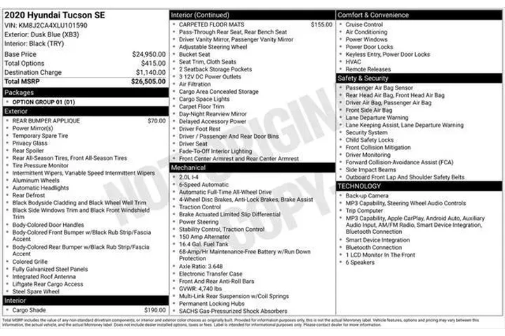 $14000 : Hyundai TUCSON 2020 AWD SE 4 image 7