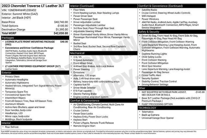 $23889 : Chevrolet Traverse 2023 LT L image 6
